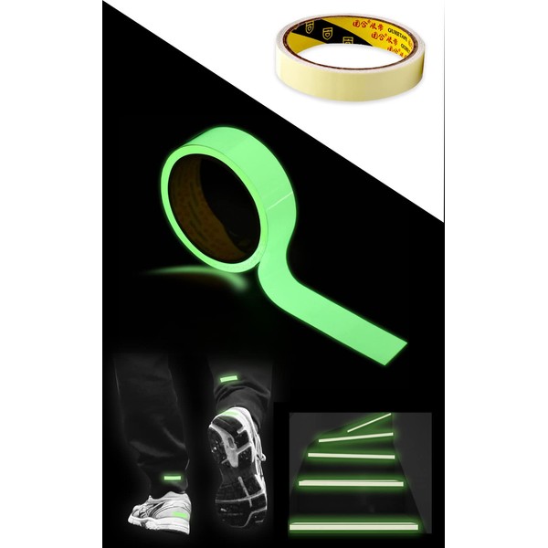 Glow in the Dark Tape, Width 0.4 inches (10 mm) x 9.6 ft (3 m), 1 Piece, Luminous Tape, Luminous Tape, Night Light, High Brightness, Emergency Exit, Power Outages, Halloween, Events, WinJapan (Width 0.4 inches (10 mm) x 1.6 ft (3 m)