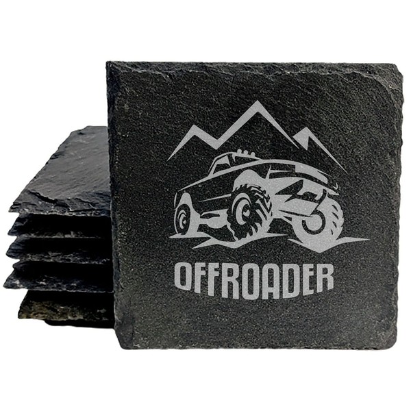 Off-Road Ready: Mountain & Truck Coasters for Adventure - Square