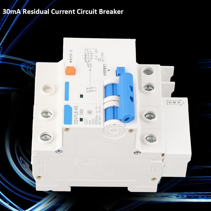 Residual Current Circuit Breaker, 230 V, 63 A, 30 mA,