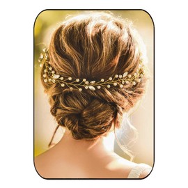 EASEDAILY Bride Wedding Hair Vine Gold Crystal Headband Pearl Headpieces Rhinestone Bridal Hair Pieces Hair Accessories for Women and Girls