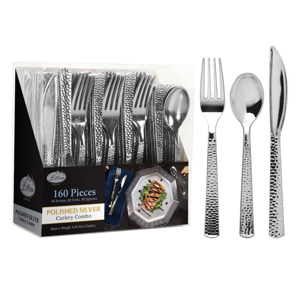 Plastic Cutlery Silverware Extra Heavyweight Disposable Flatware, Full Size Cutlery