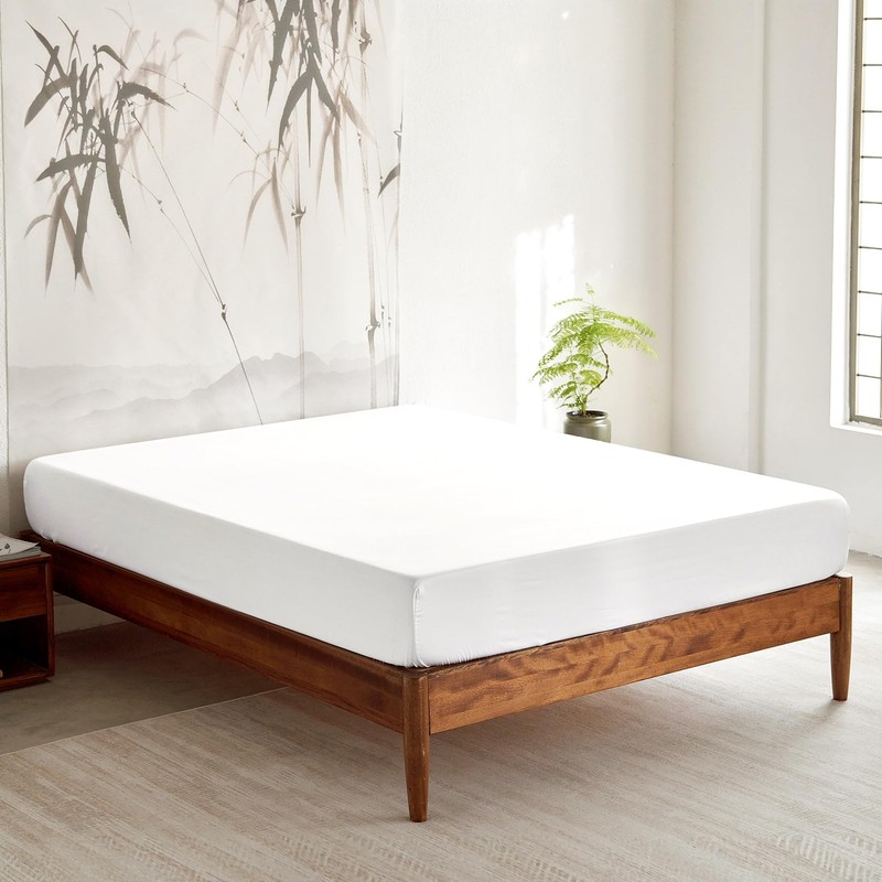 Wake In Cloud - 100% Bamboo Fitted Sheet, 1 Piece,