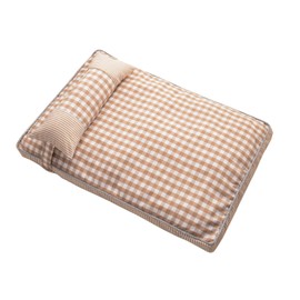 Dog Sofa Bed Removable Washable 4 Season Universal Comfortable Soft Plaid Cat Bed for Pet Supplies Khaki S