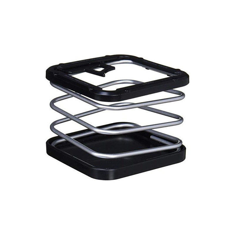 カーメイト 車用 ドリンクホルダー マッドスパイラルスクエア ブラック/シルバー NZ238