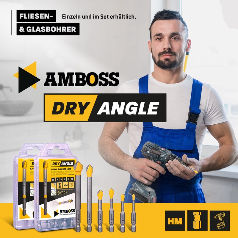 Anvil DryAngle Diameter 4 mm Tile Drill, Glass Drill, Ceramic