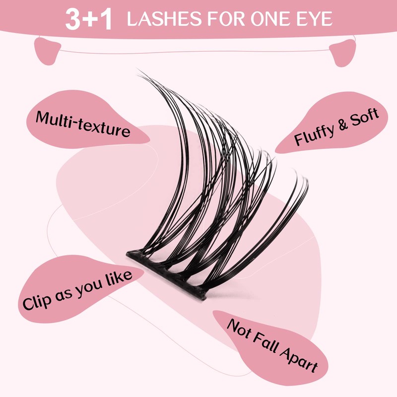 Cluster Eyelashes, Pack of 72 Individual Eyelashes, Eyelash Clusters, DIY