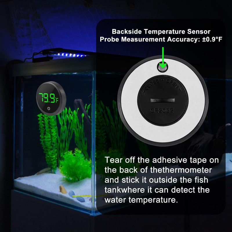 2Pcs Digital Aquarium Thermometer Fish Tank Digital LED Display Thermometer