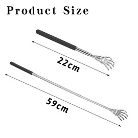 zoerbufan Rückenkratzer, Edelstahl Teleskop Rückenkratzer, Back Scratcher für Haus, Reise und Büro von 20 cm bis 57cm ausziehbar(Schwarz)