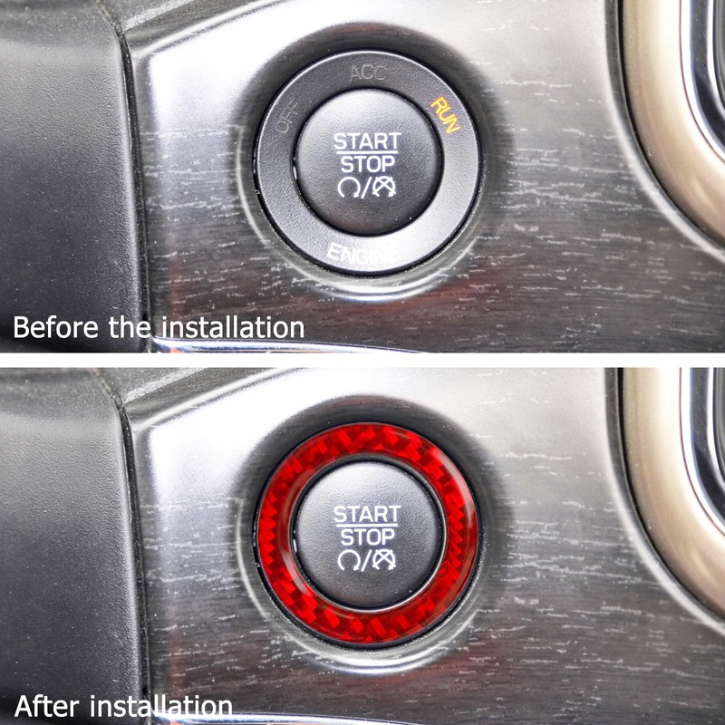 ramuel Compatible with Carbon Fiber Interior Engine Lgnition Start Stop
