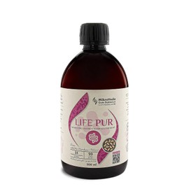 MikroVeda Life PUR 500 ml, Organic Enzyme Ferment Drink, 33 Bacterial Strains, Super-Activated, High Cell Available, Bioavailable, Vegan, Raw, Certified Manufacturer