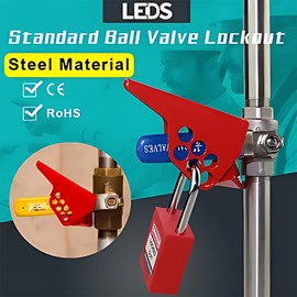 Telituny Ball Valve Lock, Safety Lock Valve, Ball Valve Locking Device, Adjustable Embedded Standard Safety Lock for Pipe Safety Protection, DN8-DN50, Ball Valve Diameter, Small SBV-1