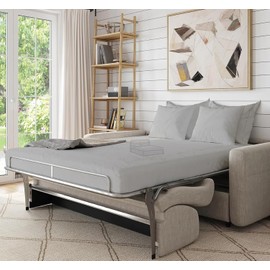 Queen Sleeper Sofa Bed Sheet Set - 400 TC 100% Egyptian Cotton - Queen Size Sleeper Sofa Sheets Set for Pull Out Sofa Bed - Sleeper Sofa Sheets Queen 6 Inches Deep Sofa Bed Sheets(Silver Grey)