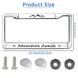 Mount Adventure Spirit License Plate Frame for Veterans Adventure Awaits License Plate Frame Slim Christian Adventure Scratch-Resistant License Plate Frame with Chrome Mounting Set