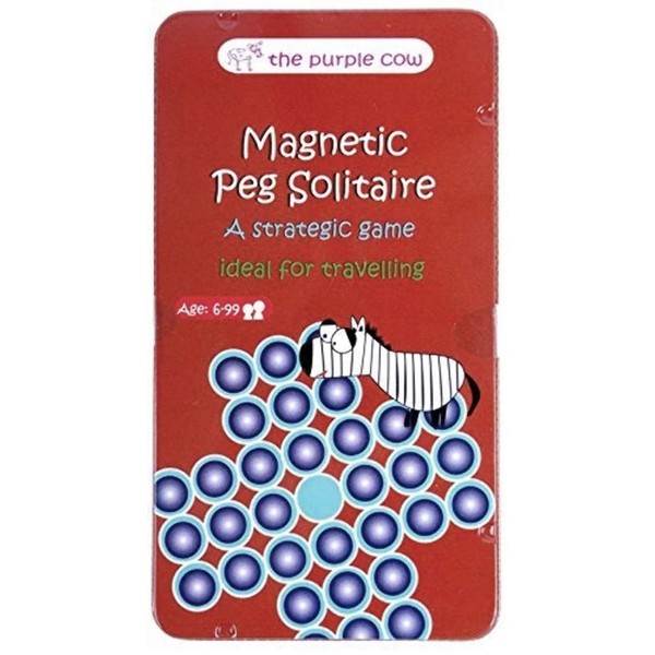 The Purple Cow Magnetic Peg Solitaire Puzzle Game for Kids.