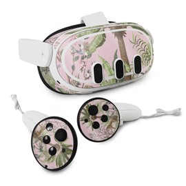 MightySkins Glossy Glitter Skin Compatible with Meta Quest 3 - Chinoiserie Jungle | Protective, Durable High-Gloss Glitter Finish | Easy to Apply