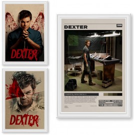 KUNYOS Dexter Poster (Set of 3) Unframed TV Series Vintage Retro Canvas Posters 08x12inch(20x30cm)-3pcs Style-1