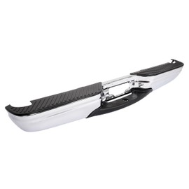 KUAFU Rear Bumper Assembly Compatible with 1997-2003 Ford F150/F250 Light Duty Styleside Regular Cab/Super Cab & 2004 Ford F150 Heritage Styleside FO1103101 Chrome + Powder Coated Silvery+Black