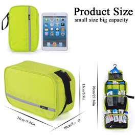 Boic Hanging Toiletry Bag, Travel Toiletry Bag, Toiletry Bag for Women and Men, Cosmetic Bag with 4 Compartments, Wash Bag, Casual Toiletry Bag, Camping Oxford, Necessaire Girls, cyan, vacation