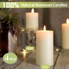 4 Pack Beeswax Pillar Candles,172 Hours Long Burning Pure Off-White