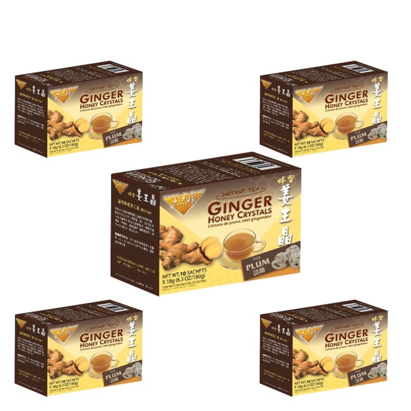 Prince of Peace Instant Ginger Honey Crystals, 5 Packs of