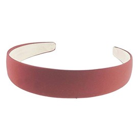 SMALL HEAD Ladies Girls 3cm Satin Wide Headband Alice Band (Burgundy)