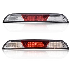 G-PLUS LED 3rd Third Brake Light Compatible with Ford F150 2015-2017/Fit F250 F350 F450 F550 Super Duty 2017 High Mount Rear Stop Light Cargo Lamp Red & Clear Lens Chrome Housing