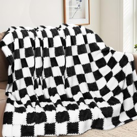 Nasjac Manta para Sofá y Cama, Cobija de Reversible de Franela a Cuadros, 120*200cm Cobija Suave y Caliente para Cama, Silla, Sofá, Viaje, Picnic, Regalo de Navidad, Adecuada para Todas Las Estaciones