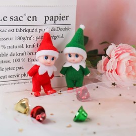 JHBEMAXS 2 PCS Mini Baby Elf Twins Kindness Elves Craft Set Decoration Tiny Dolls for Girls Boys Kids Adults (Pack of 2 Pieces Red)