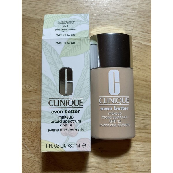 Clinique Even Better Makeup Foundation SPF 15 WN 01 flax (VF) NIB Full Size