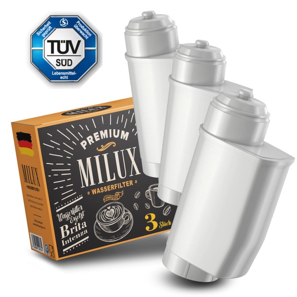 [3x] Water Filter for Brita Intenza | TÜV Certified Coffee Enjoyment | Replace Siemens TZ70003 / TCZ70033 / TCZ70033A | VAF004 Milux®