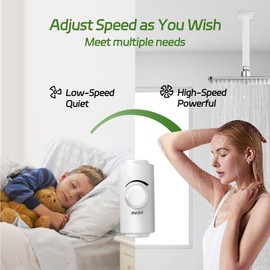 SBONNI 100mm / 4 Inch Bathroom Extractor Fan with Stepless Speed Control - Powerful Silent Ventilation Fan, Easy to Install Bathroom Fan, Suitable for Ceiling Window Wall, Shower Toilet Attic