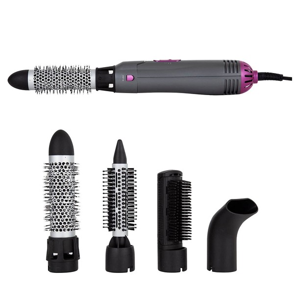 Carmen C81071 Neon 4-in-1 Hot Air Styler with Keratin Protech, 1000W, Graphite and Pink