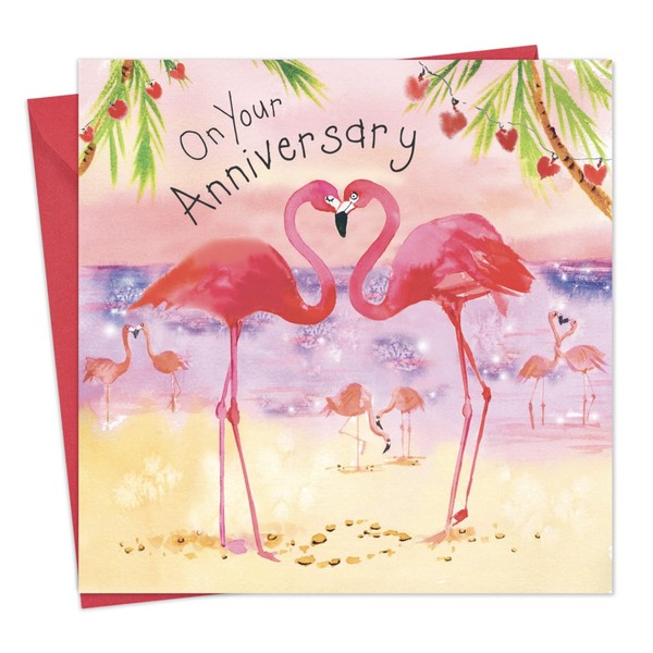 Twizler Happy Anniversary Card Flamingos – Anniversary Card Husband – Anniversary Card Wife – Anniversary Card Couple – Anniversary Card For Him – Anniversary Card For Her – Anniversary Card Parents