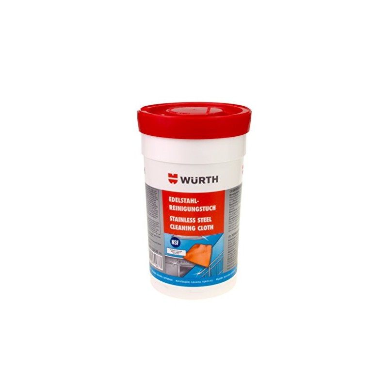 Würth Edelstahl Reinigungstücher 30 Stück, Weiß, 1-Pack, 089312130