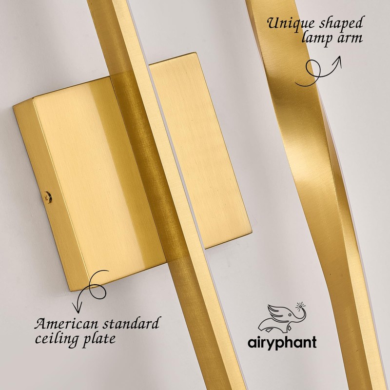 AIRYPHANT 48in Gold LED Vanity Light Harwired Wall Sconce, Long