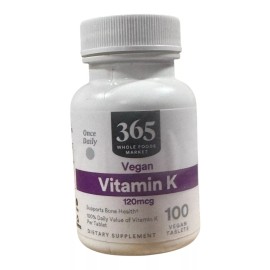 365 3-Pack 365 by Whole Foods Market Vitamin K 120MCG - 100 Vegan Tablets Each 11/26