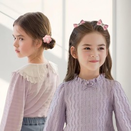 KAQILE Pack of 20 Hair Bows, Colourful Elastic Hair Bobbles, Baby Hair Bobbles, Hair Bands with Bow, Non-Metal, Hair Bands Ponytail Holder, Hair Accessories for Little Girls, Children (Pink)