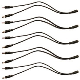 Keen Eye Inc. (5) Pack 2.1mm x 5.5mm DC Power Y Splitter Breakout Cable Female DC to 2 x Male DC Plug