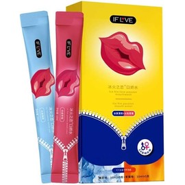 IF LOVE Lubricante Orgnico Natural para Sexo Oral y Encuentros ntimos, Ideal para Masajes Relajantes y Encuentros ntimos, 10x10ml (Fresa)             