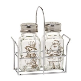 Department 56 Snowman And Santa Salt And Pepper Shakers, 3.75 Inch