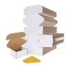 RLAVBL 75 Pack 6x4x3 Small Shipping Boxes, White Corrugated Cardboard