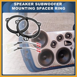 Partuto Speaker Spacer Ring Tweeter Speaker Spacer Adator Front for 6.5" for FORD FIESTA 2008-ONWARDS ABS Black Waterproof Replacement