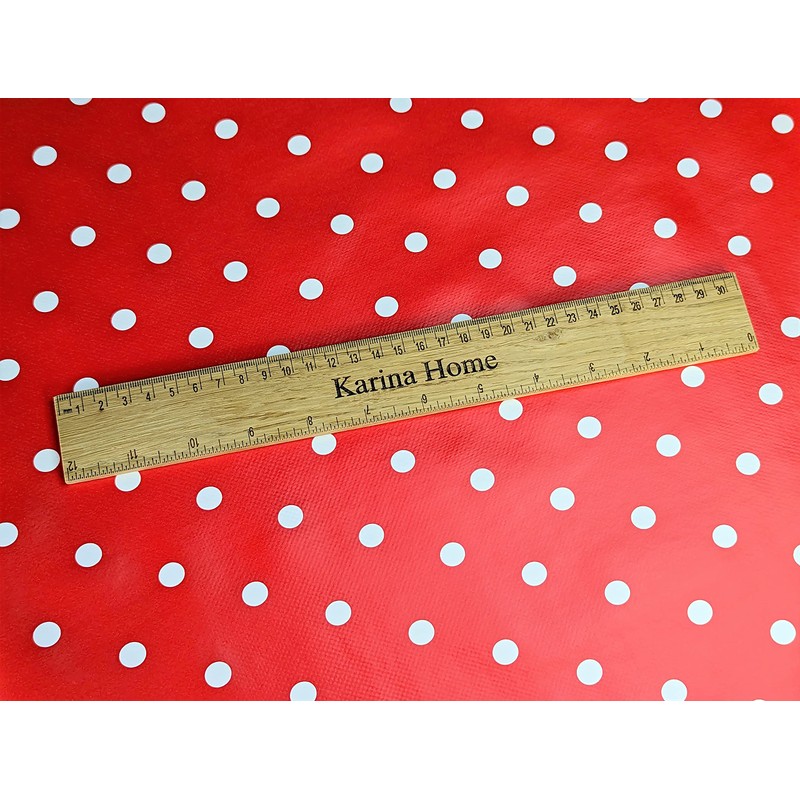 Karina Home Polka Dotty PVC Wipe Clean Tablecloth Vinyl (Red,