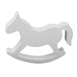 ROSENICE Wooden Rocking Horse Table Decoration Centerpiece Ornament White