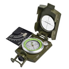 Portable Multifunctional Military Zinc Alloy Compass with Inclinometer for Camping Hiking Hunting Compass