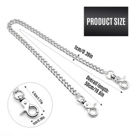 GIDWRIY Hosenkette Herren Damen,SchlüSselkette,Taschenkette,Punk Hose Kette,Wallet Chain,Jeans Ketten Trageriemen,Gürtelkette,Hip Hop Handtasche Kette,ersatzkette für Handtaschen,Rock Pants Chain