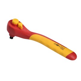 Powerbuilt VDE Ratchet, Insulated with 72-Tooth Gears, High-Voltage Electrical and Hybrid Vehicles, Home Repair, Certified High-Quality - 642948, Red