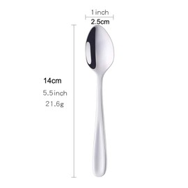 SBOMHS Espresso Spoon Small 14 cm Coffee Spoon Set Silver Teaspoon 18/10 Stainless Steel Dishwasher Safe 8 Pieces Teaspoons Mini Children's Spoon for Dessert Café Mocha Spoon