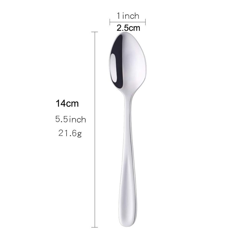 SBOMHS Espresso Spoon Small 14 cm Coffee Spoon Set Silver