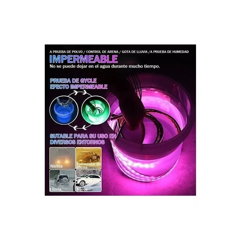 PUNKZZ Juego De 12 Tiras Luces Rgb Led Para Motocicleta